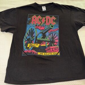 AC/DC "For Those About To Rock" Graphic T-Shirt XL Delta Pro Weight Black